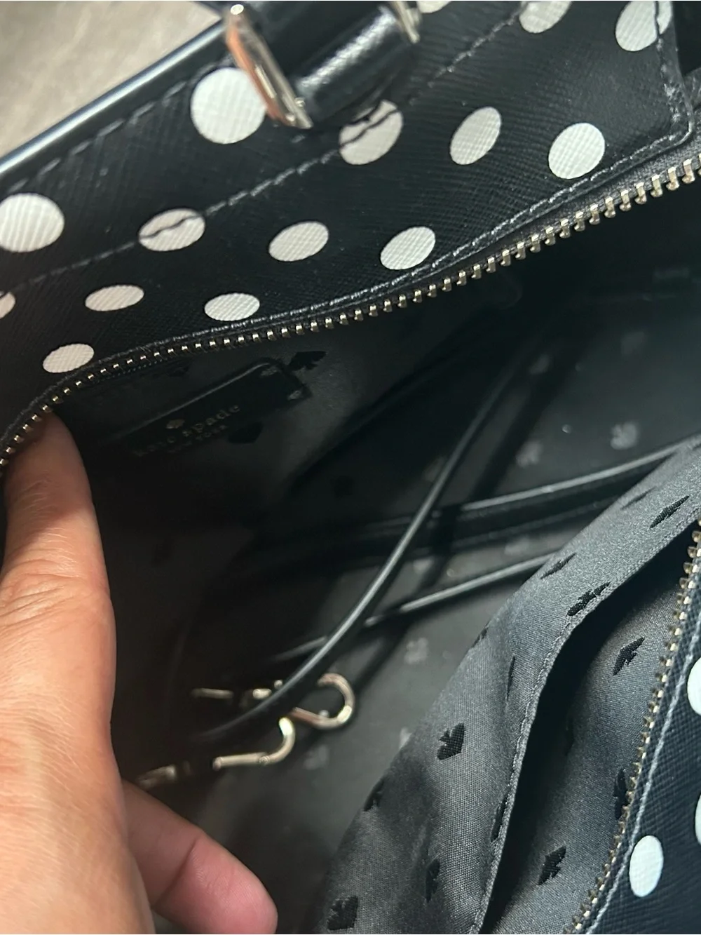 kate spade Black and White Polka Dot Satchel